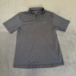 Maven Co-Op Mens SZ M Polo Performance Dark Gray Short Sleeve Shirt Golf Casual